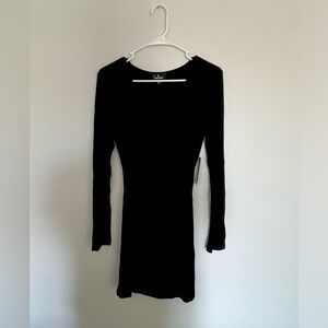 NWT LULUS Black Front Twist Cut-out Mini Dress